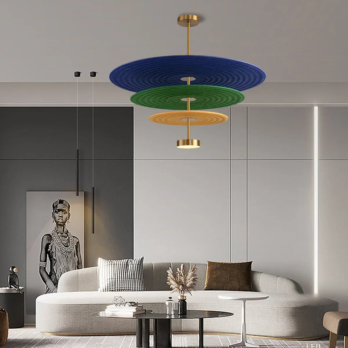 Three Layer Disk Acoustic Chandelier