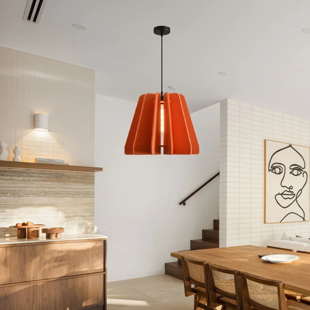 Triangle Piece Acoustic Pendant Light