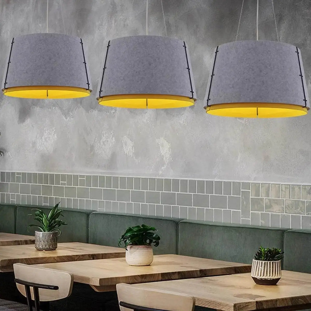 Double Layer Circular Acoustic Pendant Light for Office