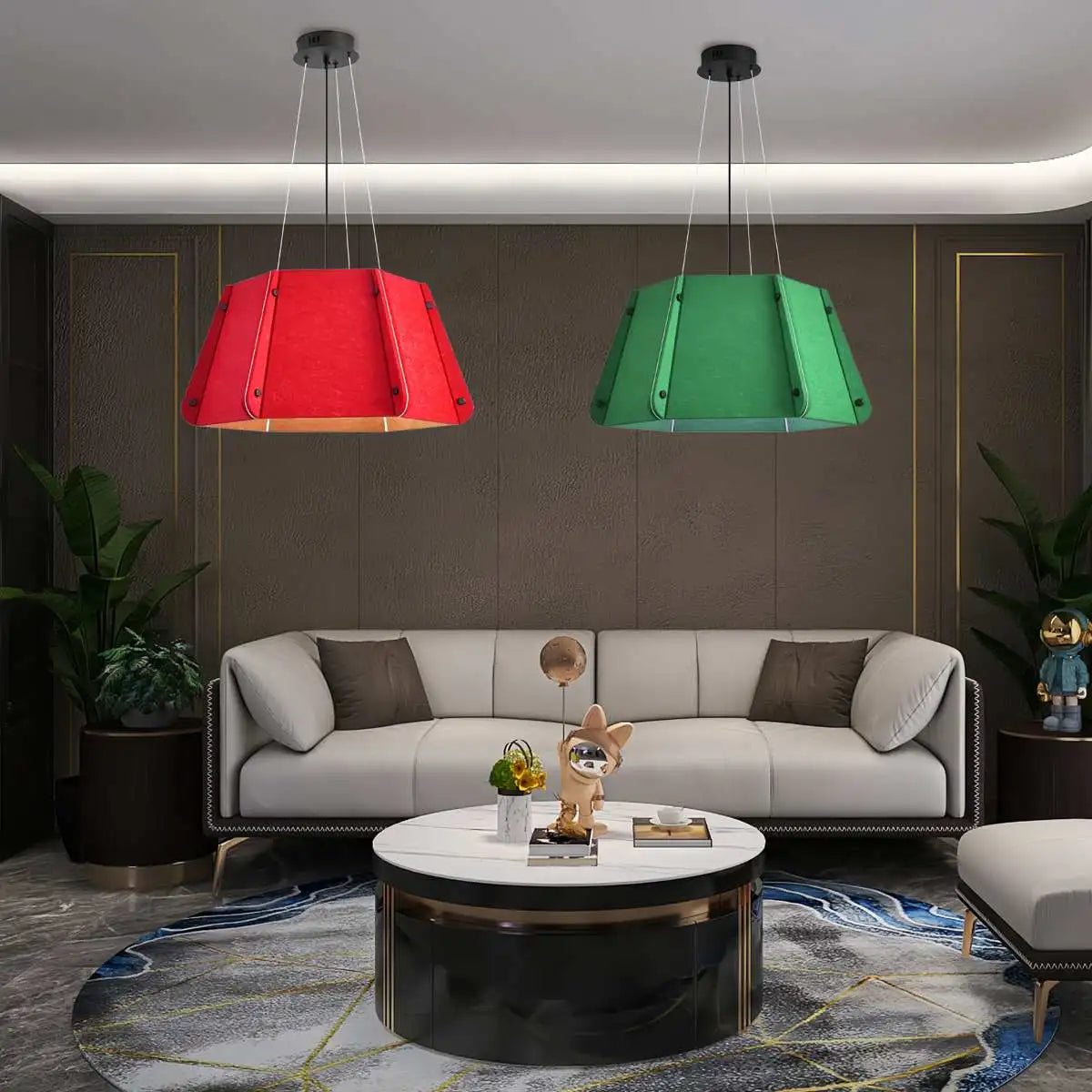 Outward Turning Circular Cone Acoustic Pendant Light