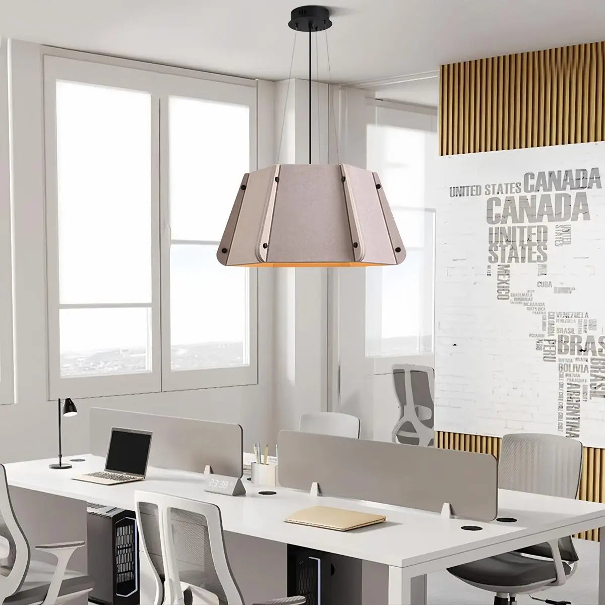 Outward Turning Circular Cone Acoustic Pendant Light