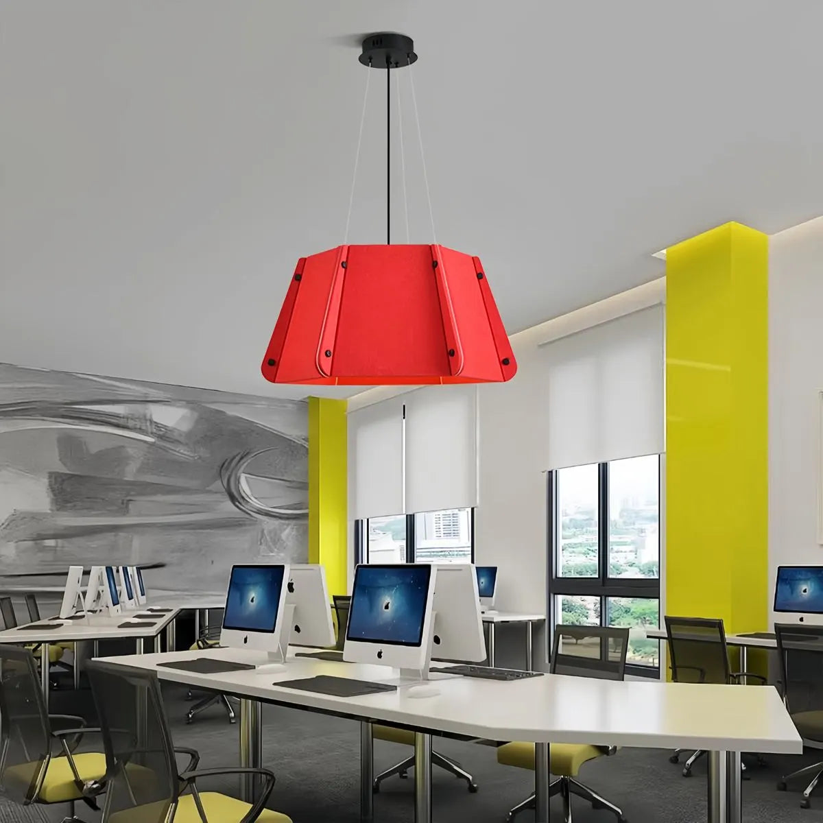 Outward Turning Circular Cone Acoustic Pendant Light