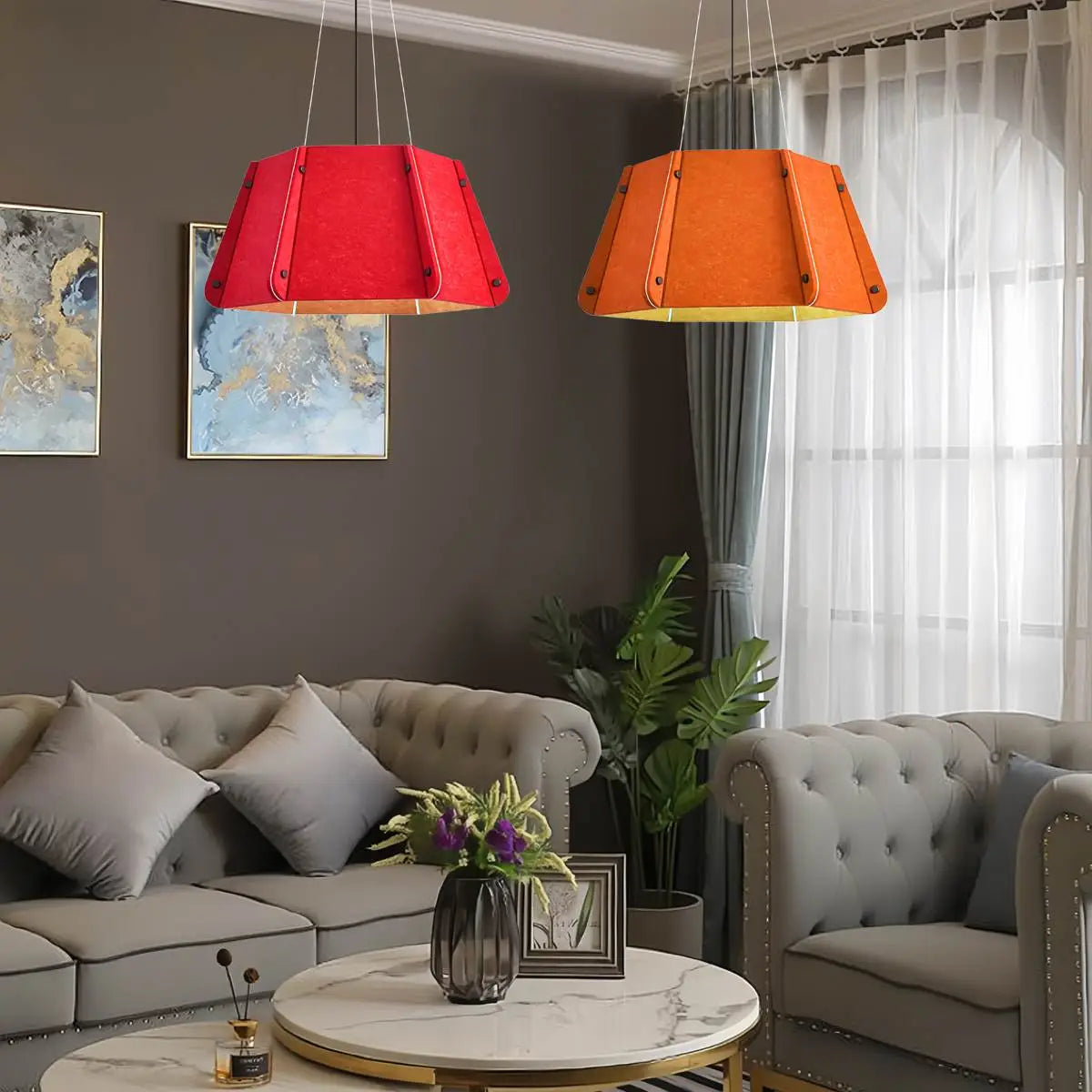 Outward Turning Circular Cone Acoustic Pendant Light