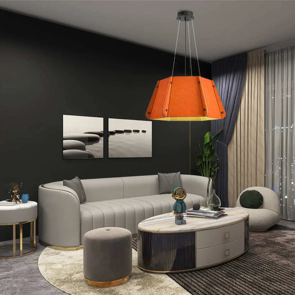 Outward Turning Circular Cone Acoustic Pendant Light