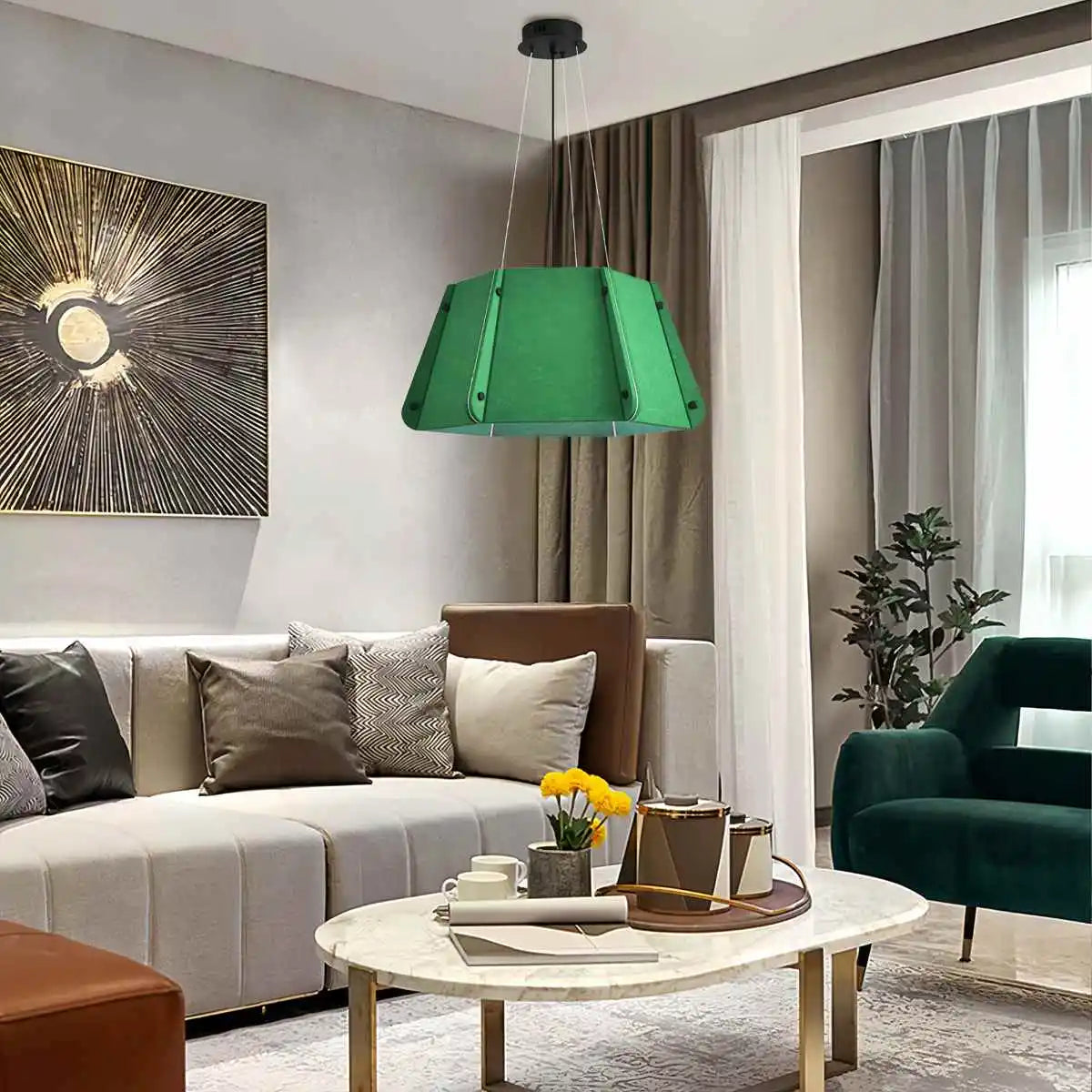 Outward Turning Circular Cone Acoustic Pendant Light