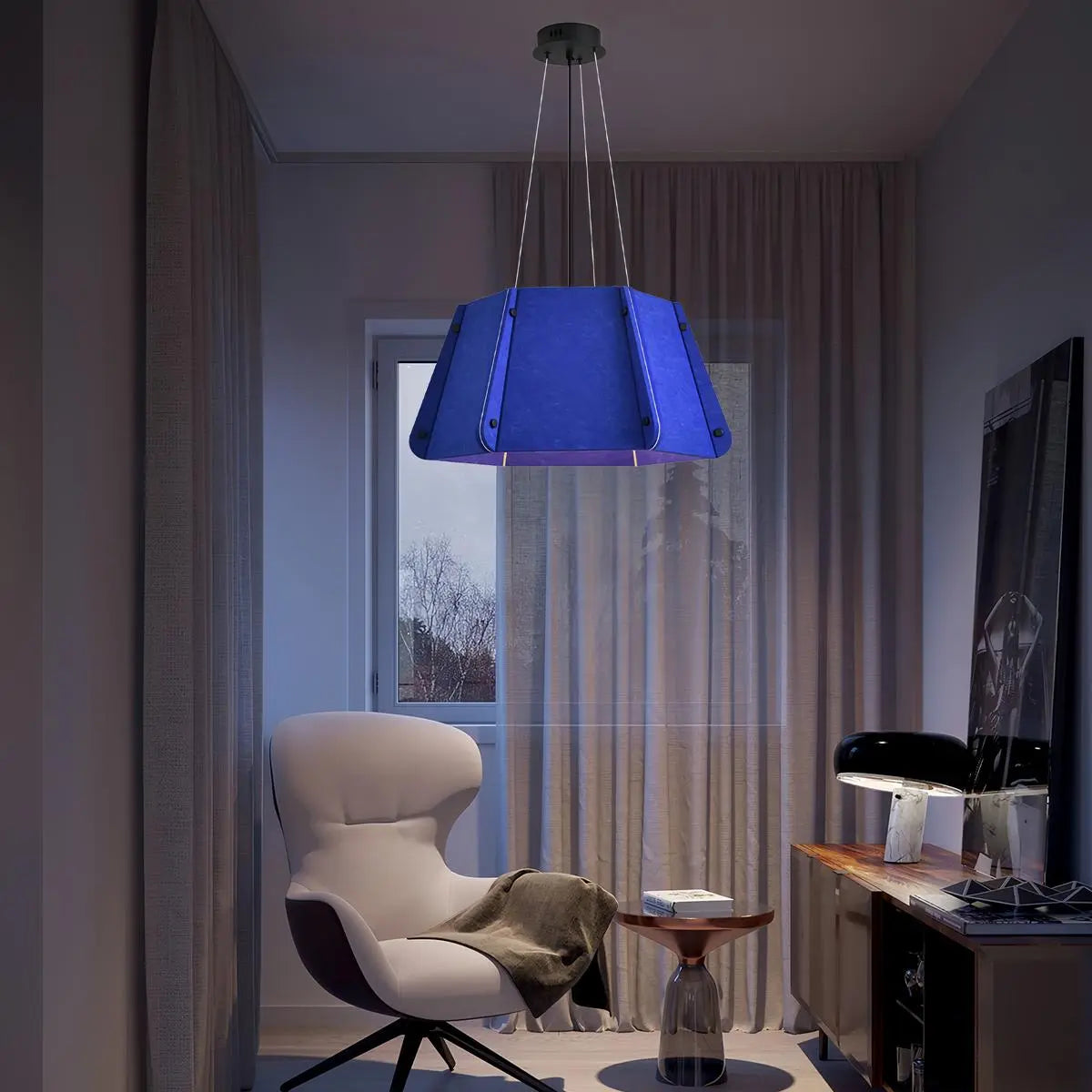 Outward Turning Circular Cone Acoustic Pendant Light