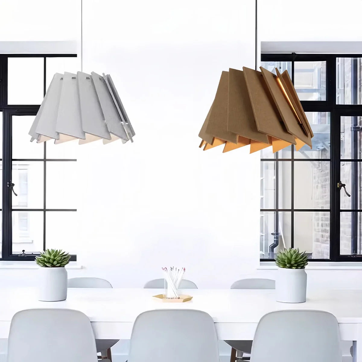 Rotating Leaf Acoustic Pendant Light for Living Room Office
