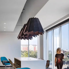 Rotating Leaf Acoustic Pendant Light for Living Room Office