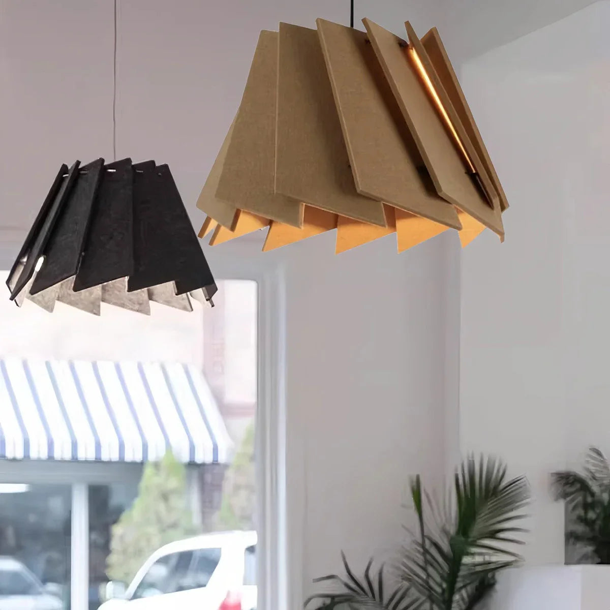Rotating Leaf Acoustic Pendant Light for Living Room Office