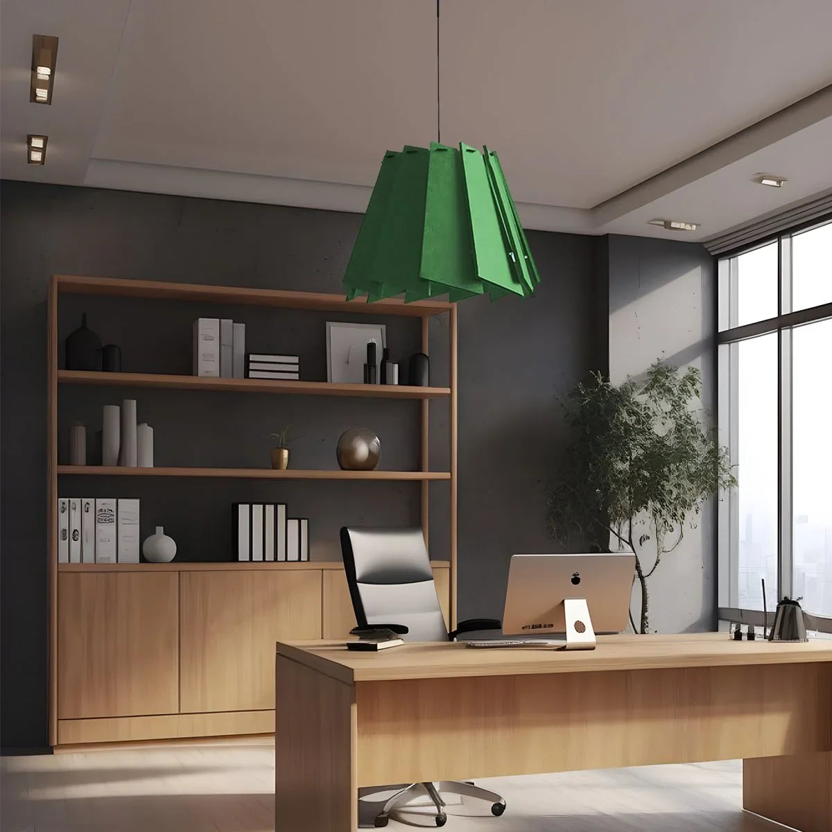 Rotating Leaf Acoustic Pendant Light for Living Room Office