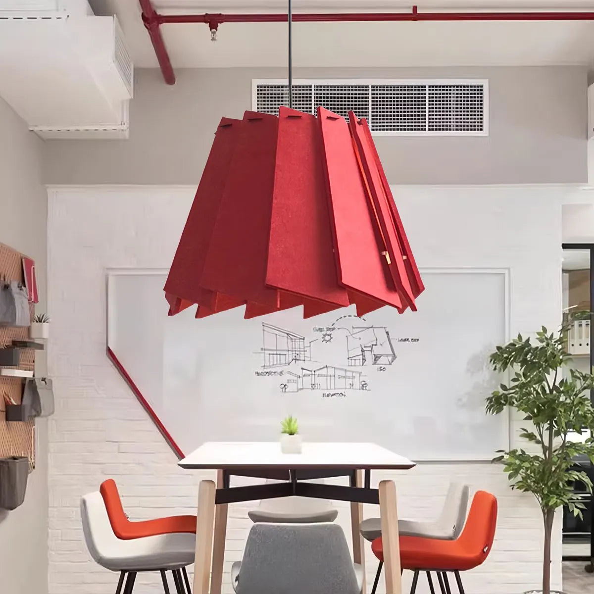 Rotating Leaf Acoustic Pendant Light for Living Room Office