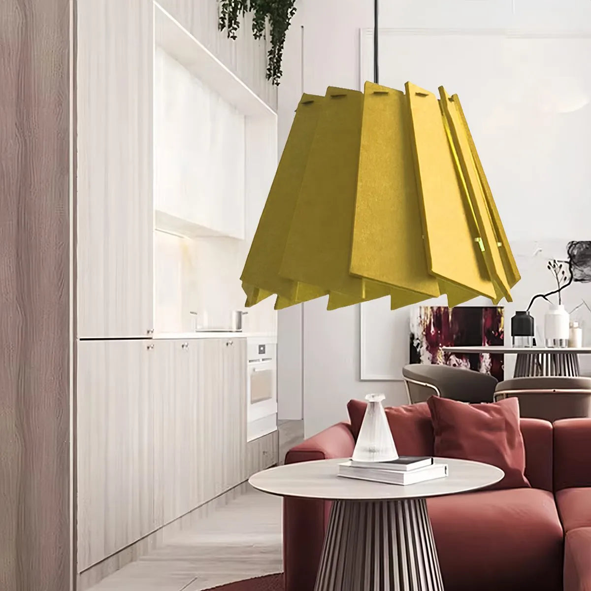 Rotating Leaf Acoustic Pendant Light for Living Room Office
