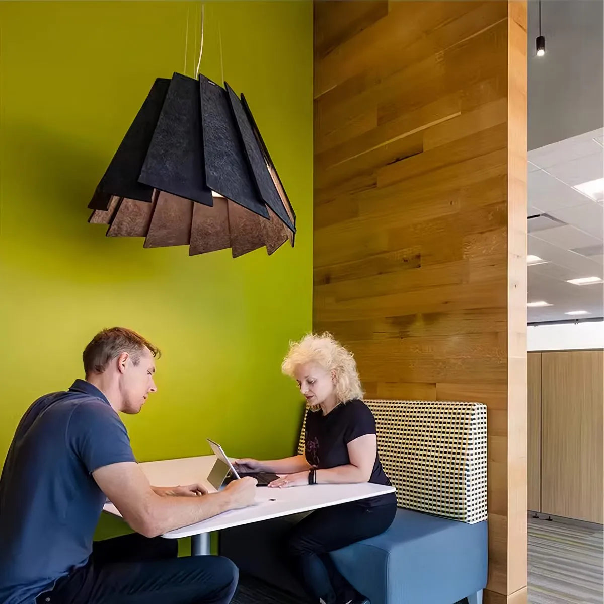 Rotating Leaf Acoustic Pendant Light for Living Room Office