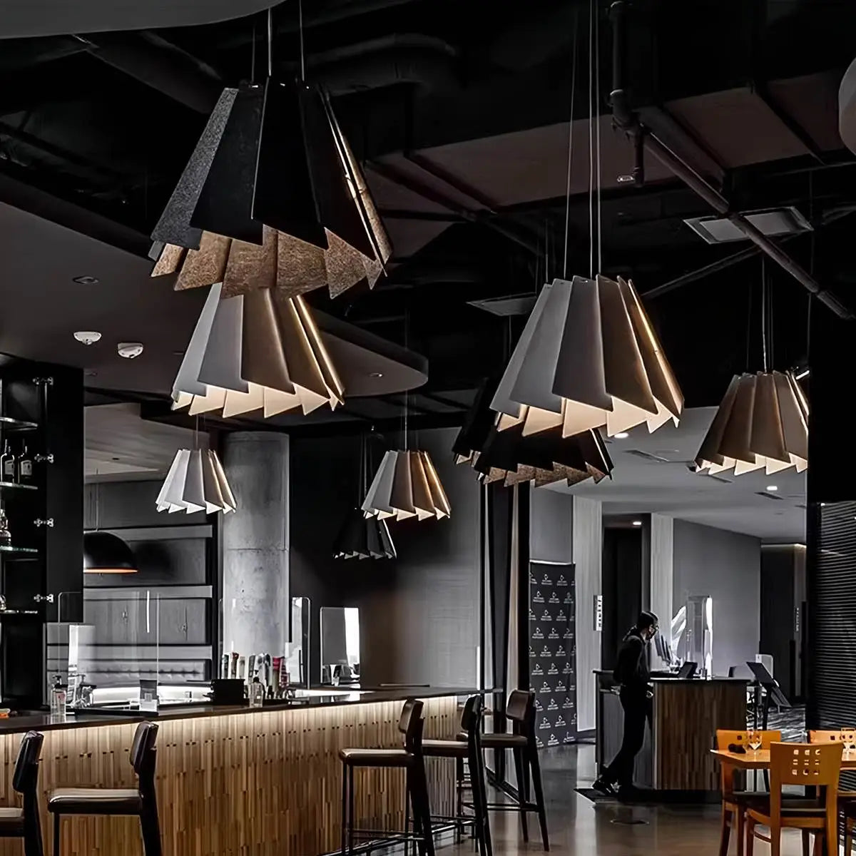 Rotating Leaf Acoustic Pendant Light for Living Room Office
