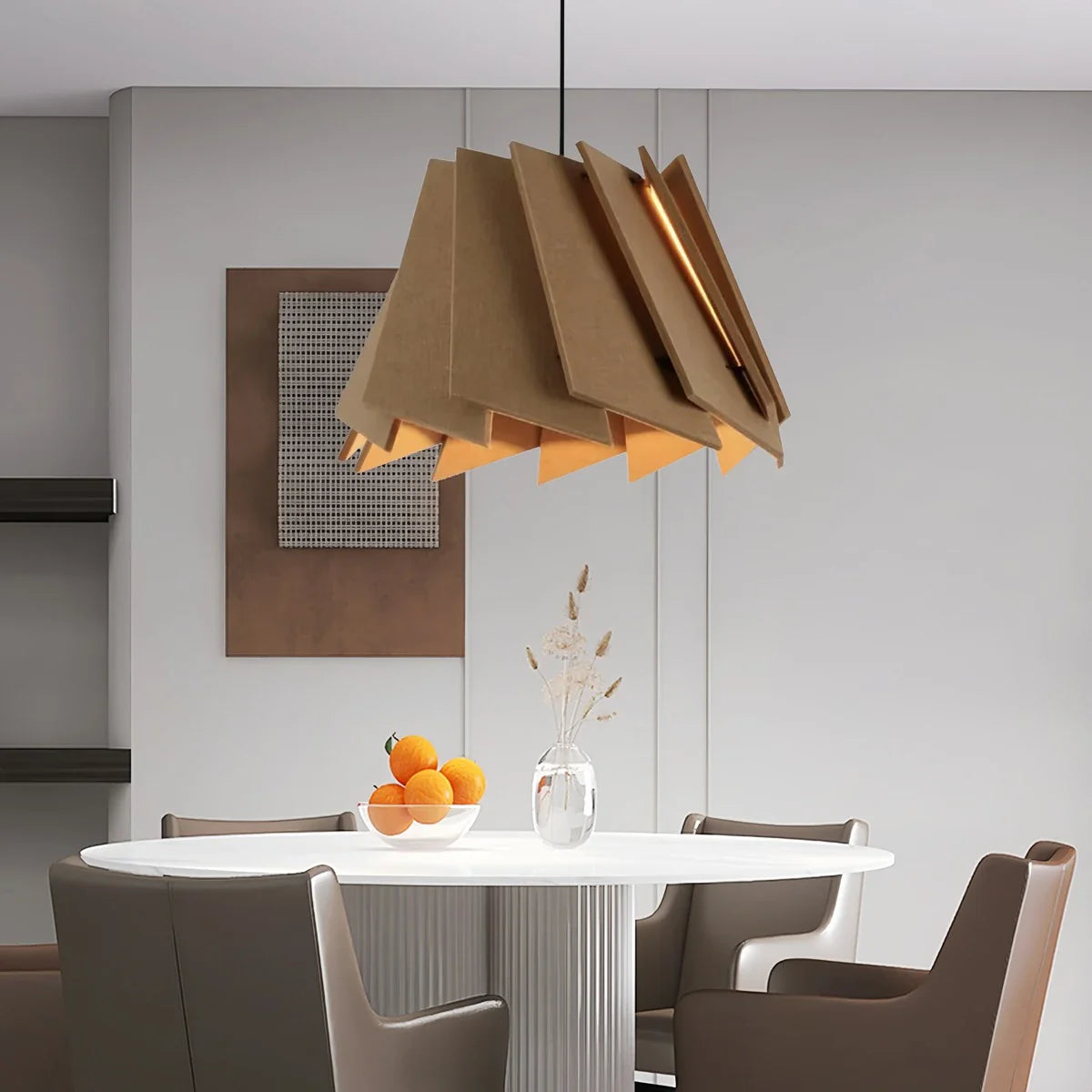 Rotating Leaf Acoustic Pendant Light for Living Room Office