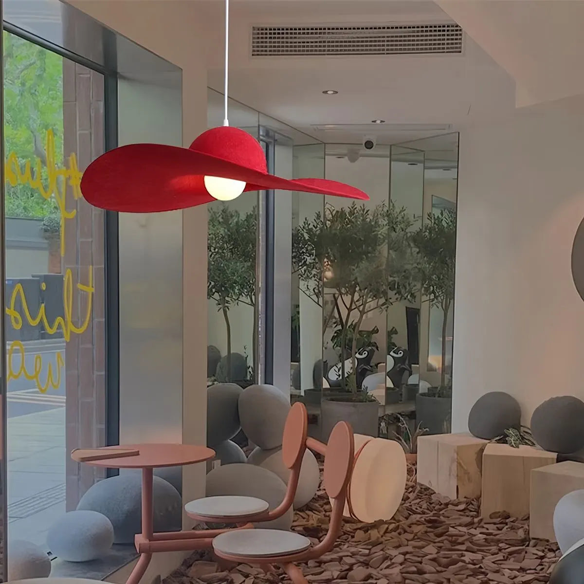 Straw Hat Acoustic Pendant Light for Dining room Living room