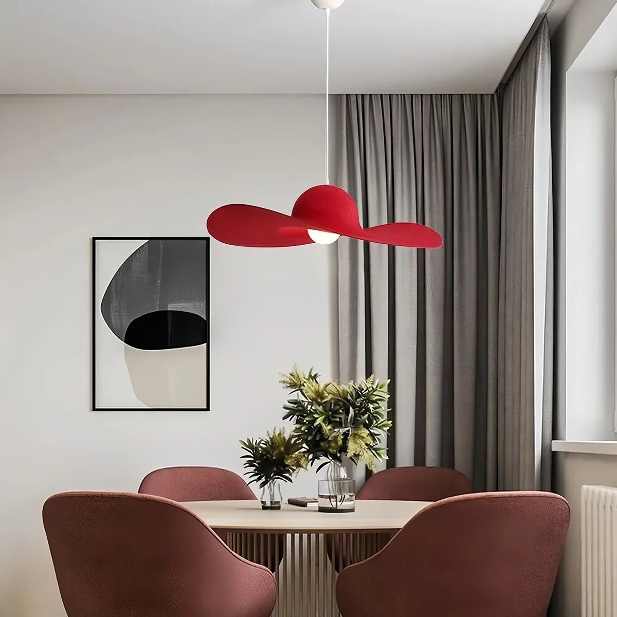 Straw Hat Acoustic Pendant Light for Dining room Living room