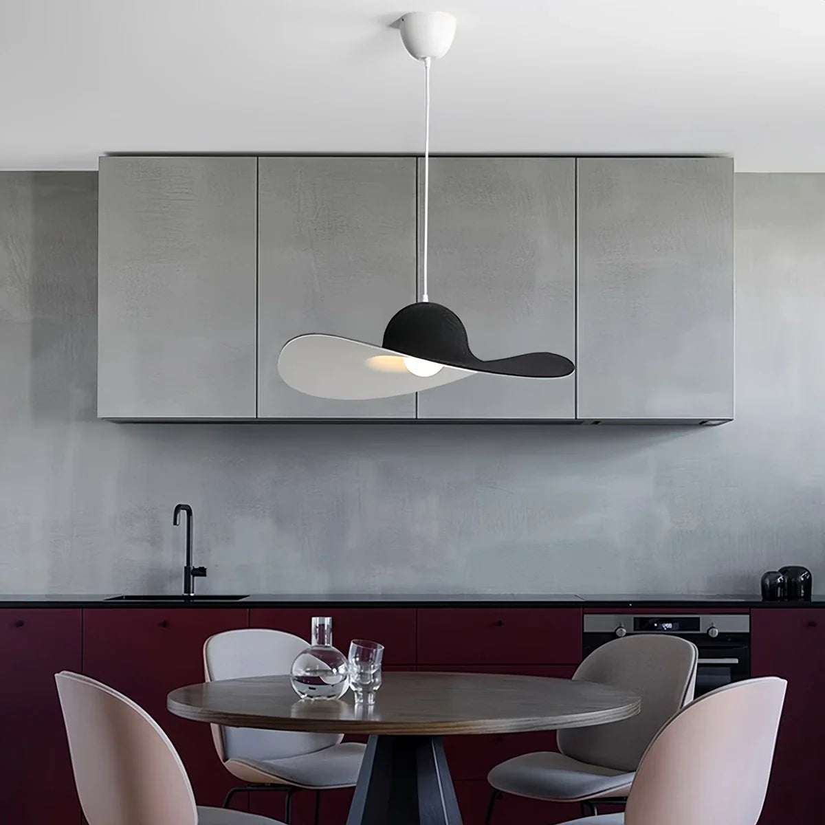 Straw Hat Acoustic Pendant Light for Dining room Living room
