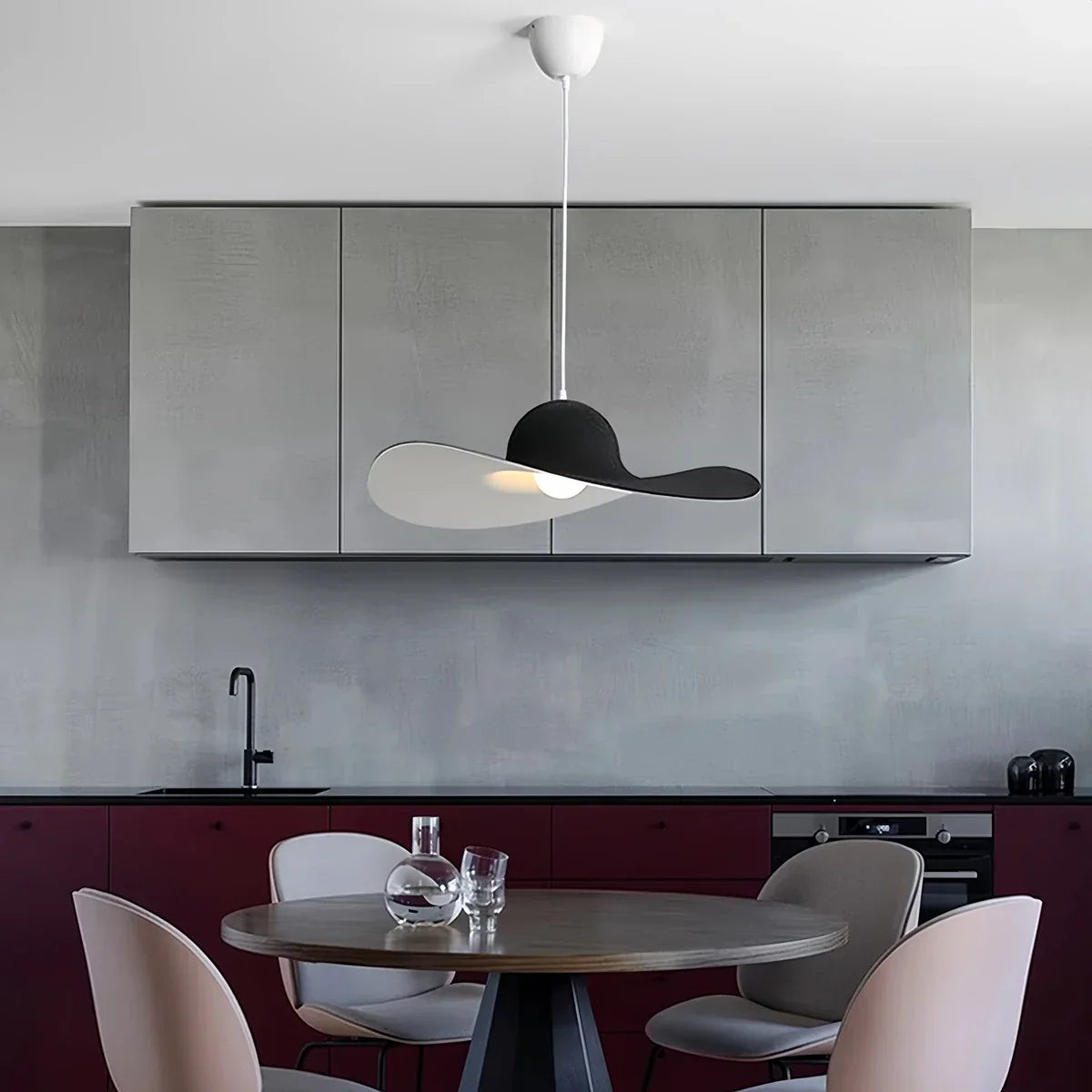 Straw Hat Acoustic Pendant Light for Dining room Living room