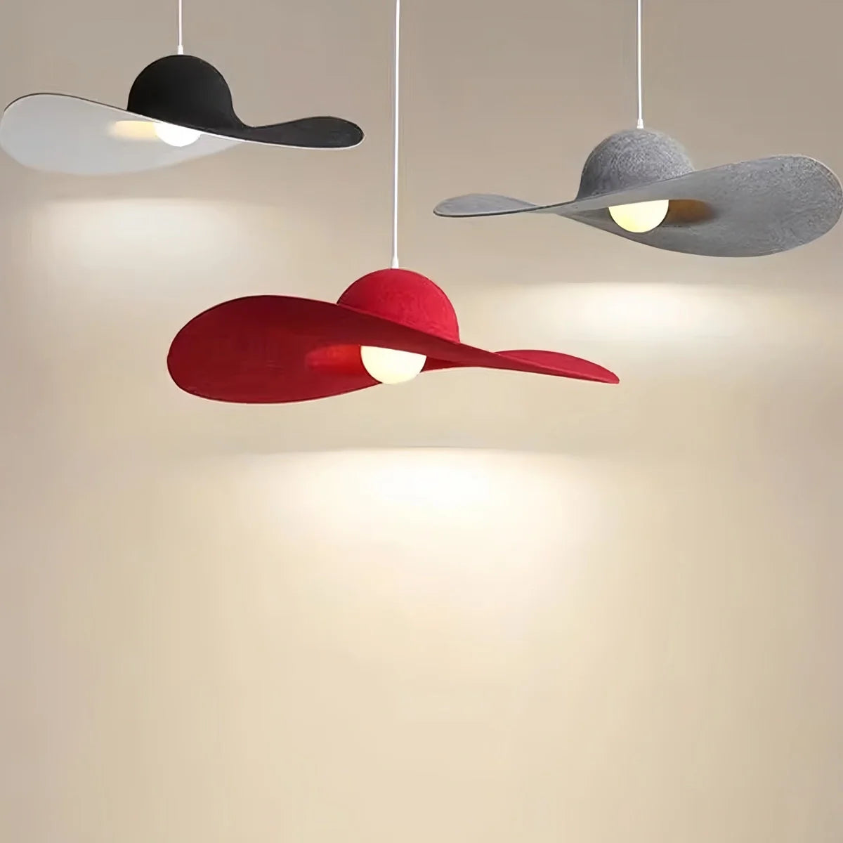 Straw Hat Acoustic Pendant Light for Dining room Living room