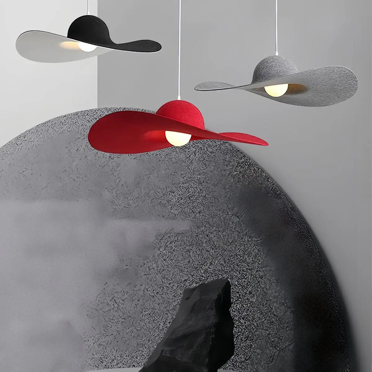 Straw Hat Acoustic Pendant Light for Dining room Living room