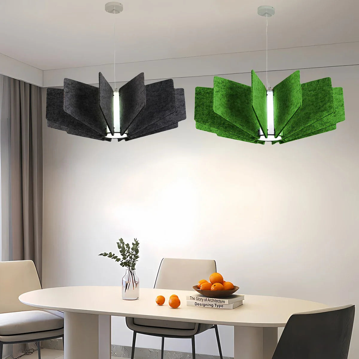 Wing Panel Acoustic Pendant Light for Living Room