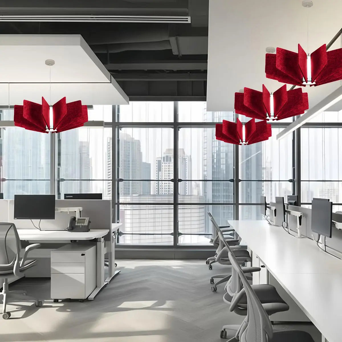 Wing Panel Acoustic Pendant Light for Living Room