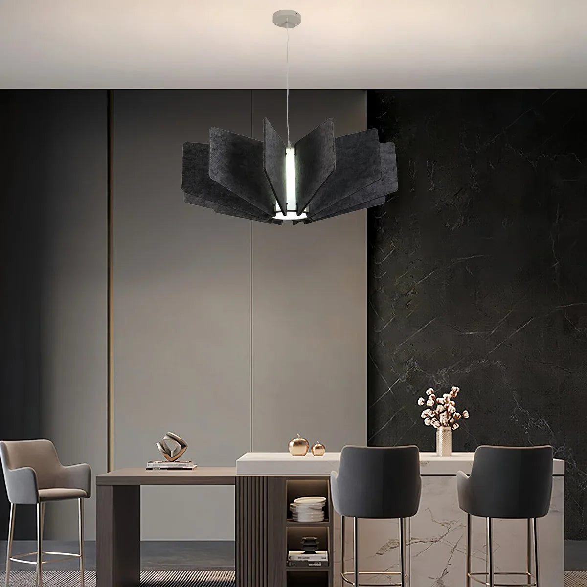 Wing Panel Acoustic Pendant Light for Living Room