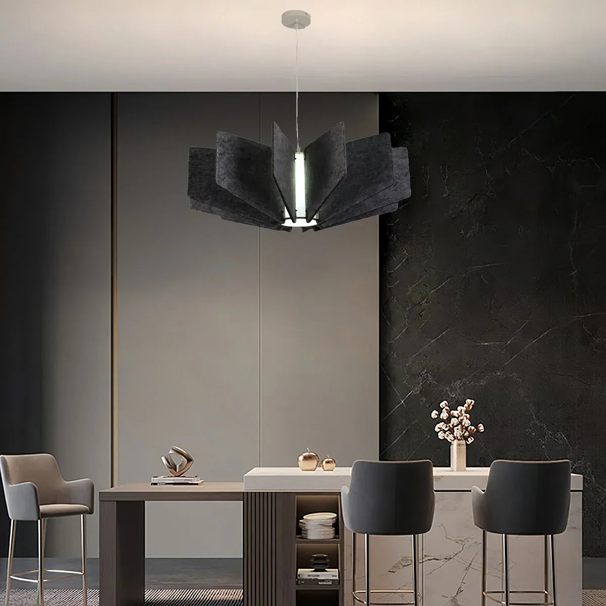 Wing Panel Acoustic Pendant Light for Living Room