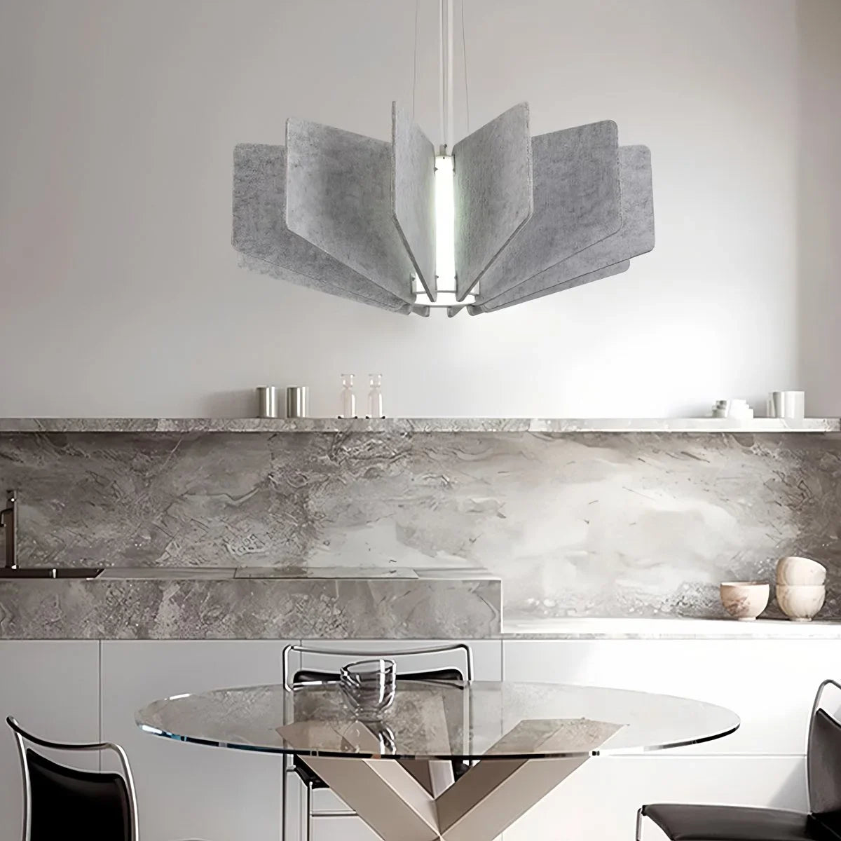 Wing Panel Acoustic Pendant Light for Living Room