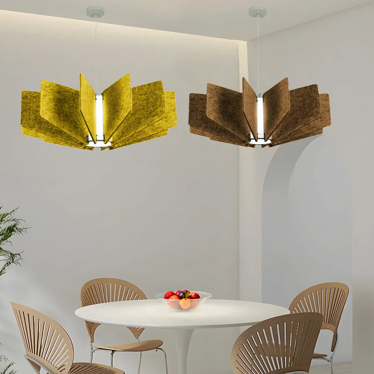 Wing Panel Acoustic Pendant Light for Living Room