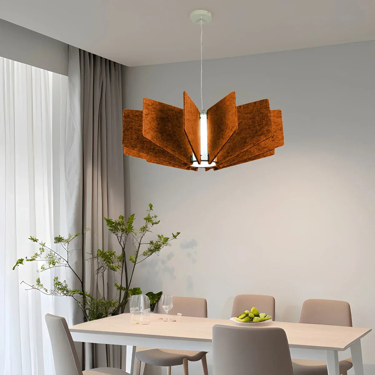 Wing Panel Acoustic Pendant Light for Living Room