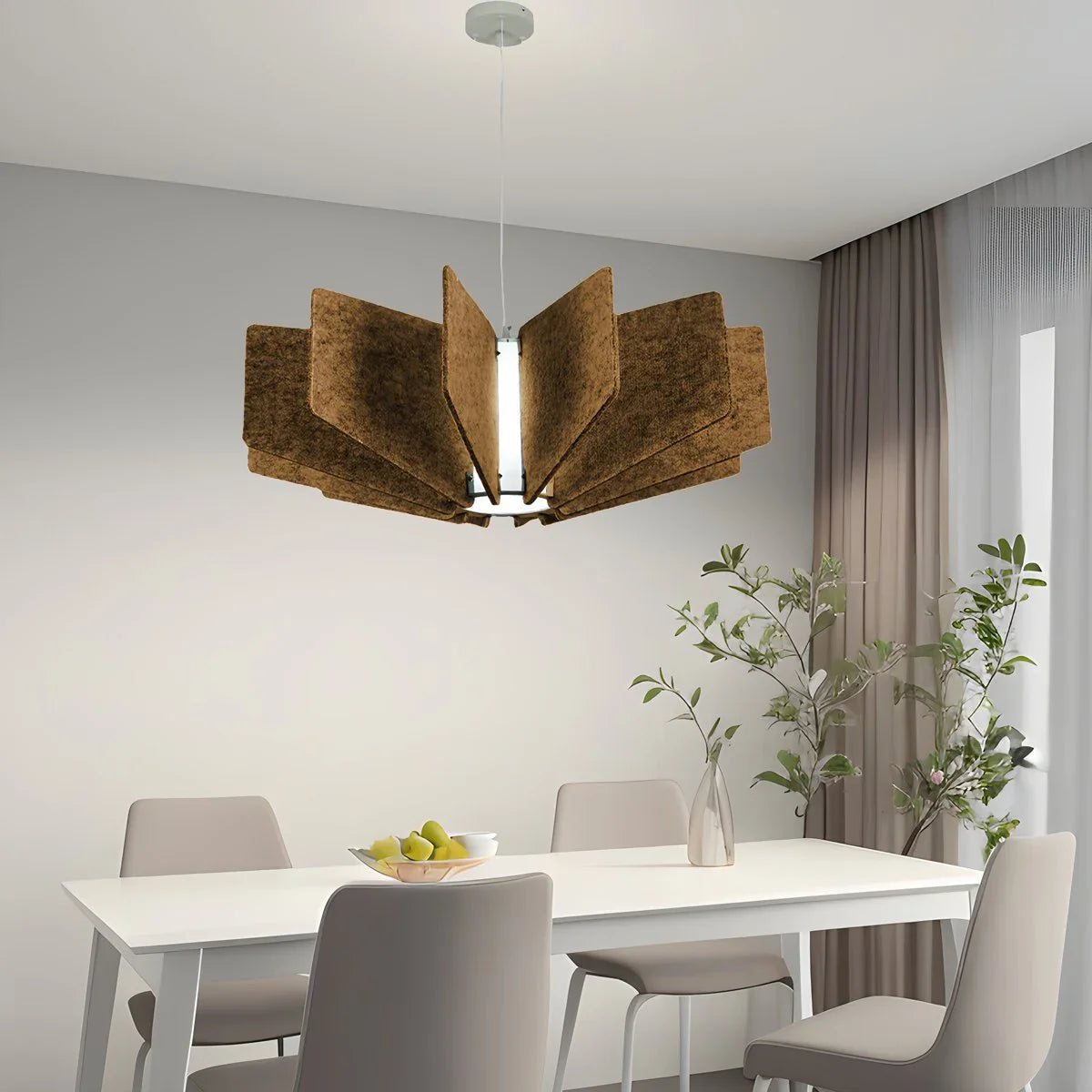 Wing Panel Acoustic Pendant Light for Living Room
