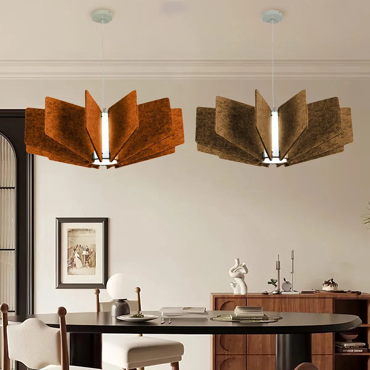 Wing Panel Acoustic Pendant Light for Living Room