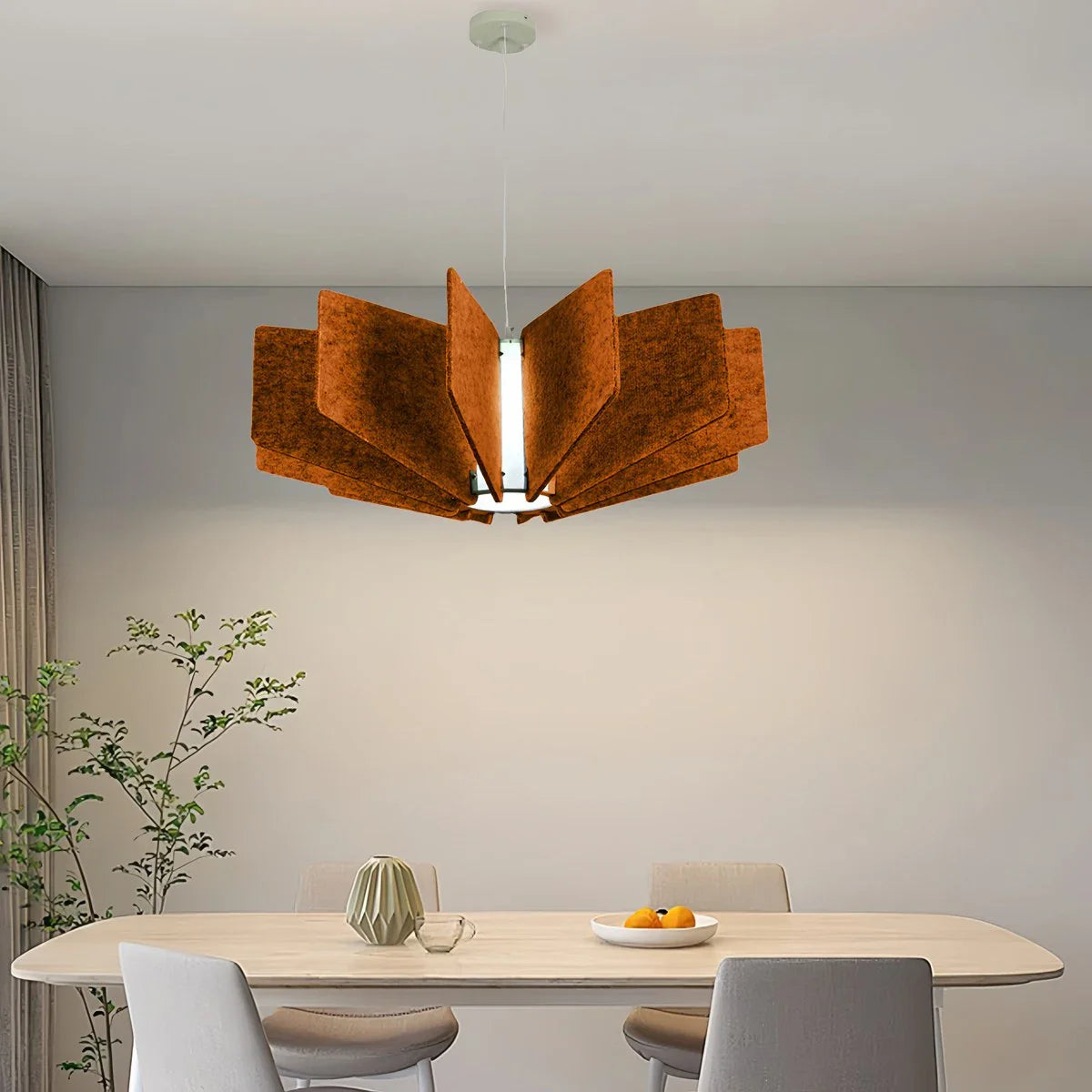Wing Panel Acoustic Pendant Light for Living Room
