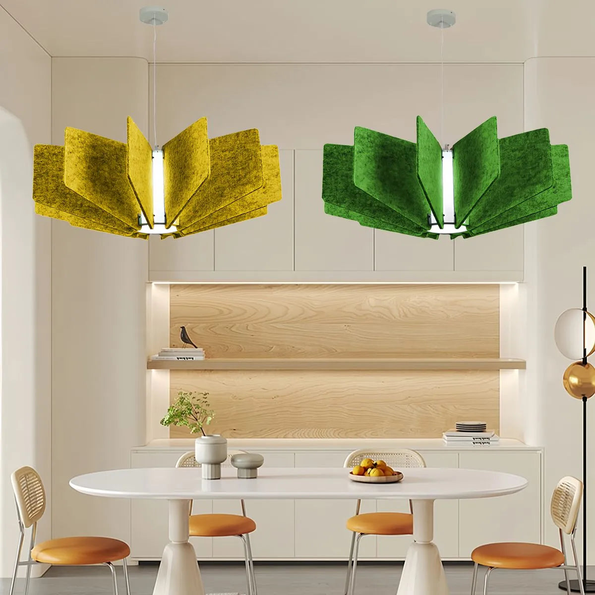 Wing Panel Acoustic Pendant Light for Living Room