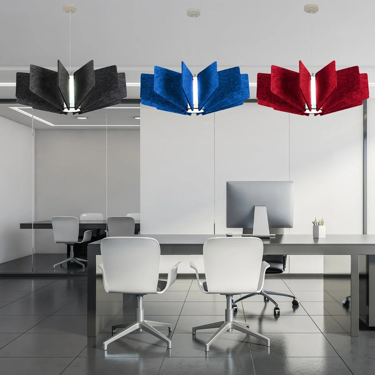 Wing Panel Acoustic Pendant Light for Living Room