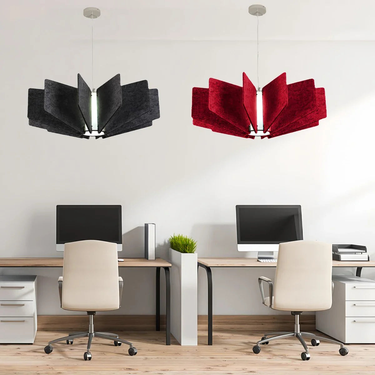 Wing Panel Acoustic Pendant Light for Living Room