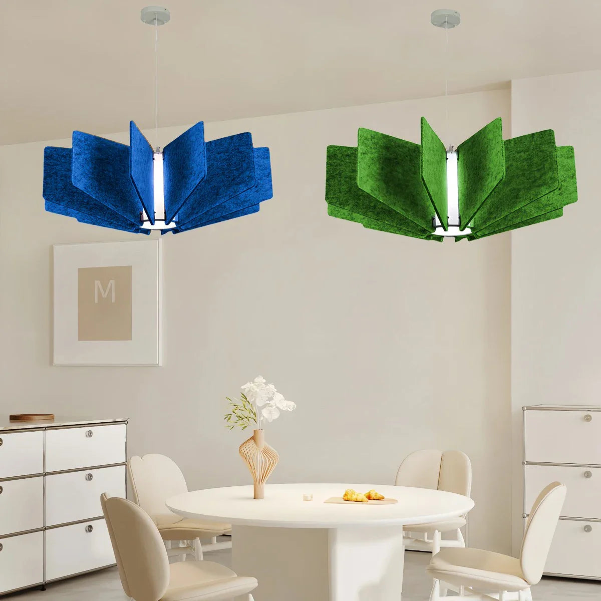 Wing Panel Acoustic Pendant Light for Living Room