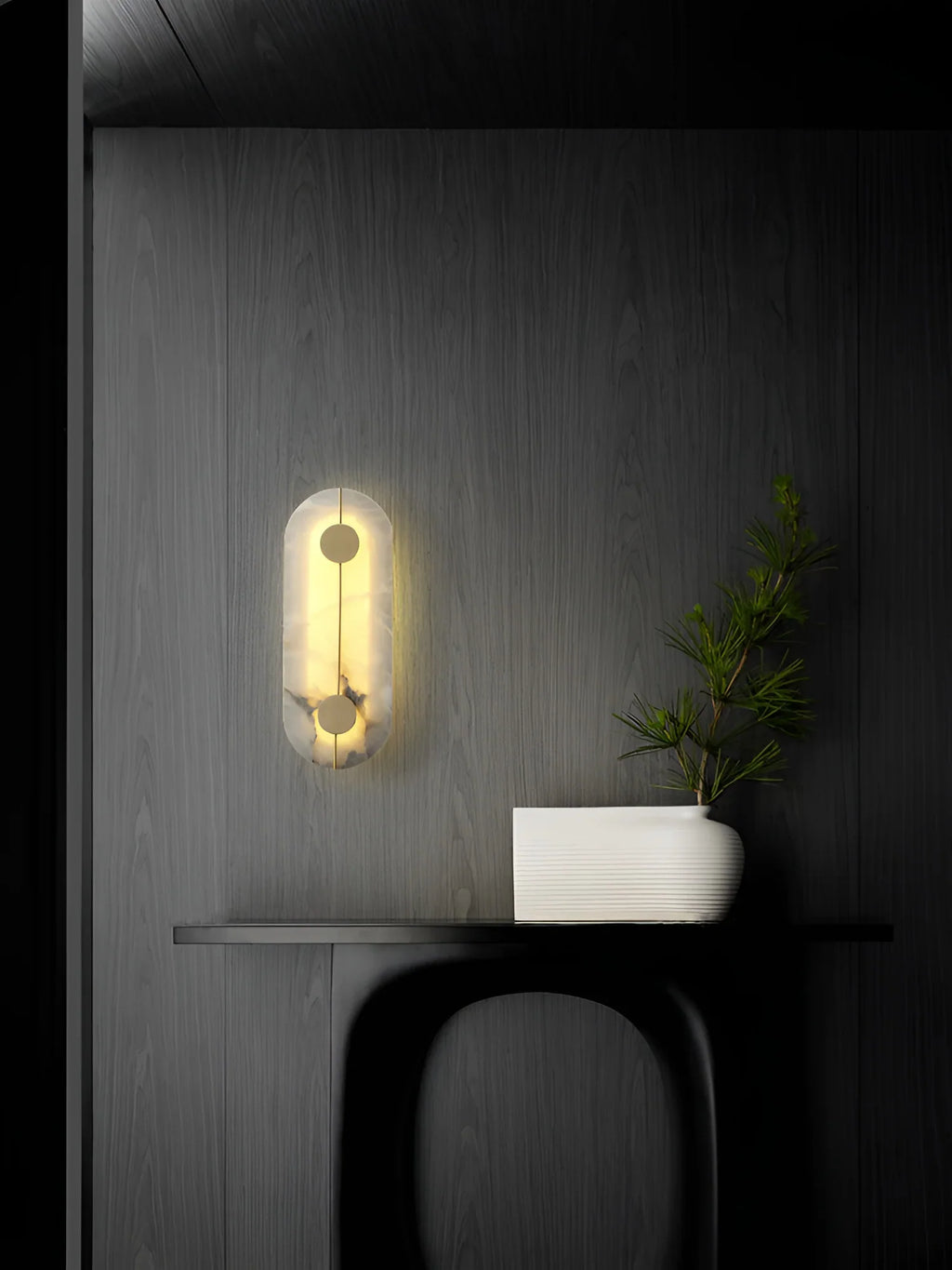 Artistic Brass Alabaster Wall Lamp