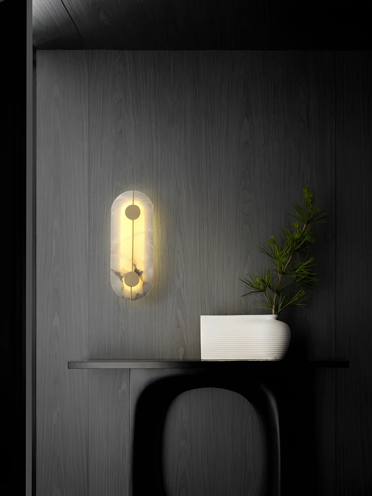 Artistic Brass Alabaster Wall Lamp