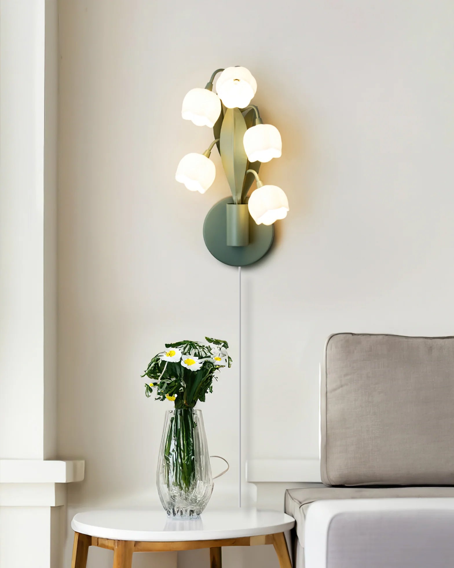Bell Orchid Plug In Wall Lamp