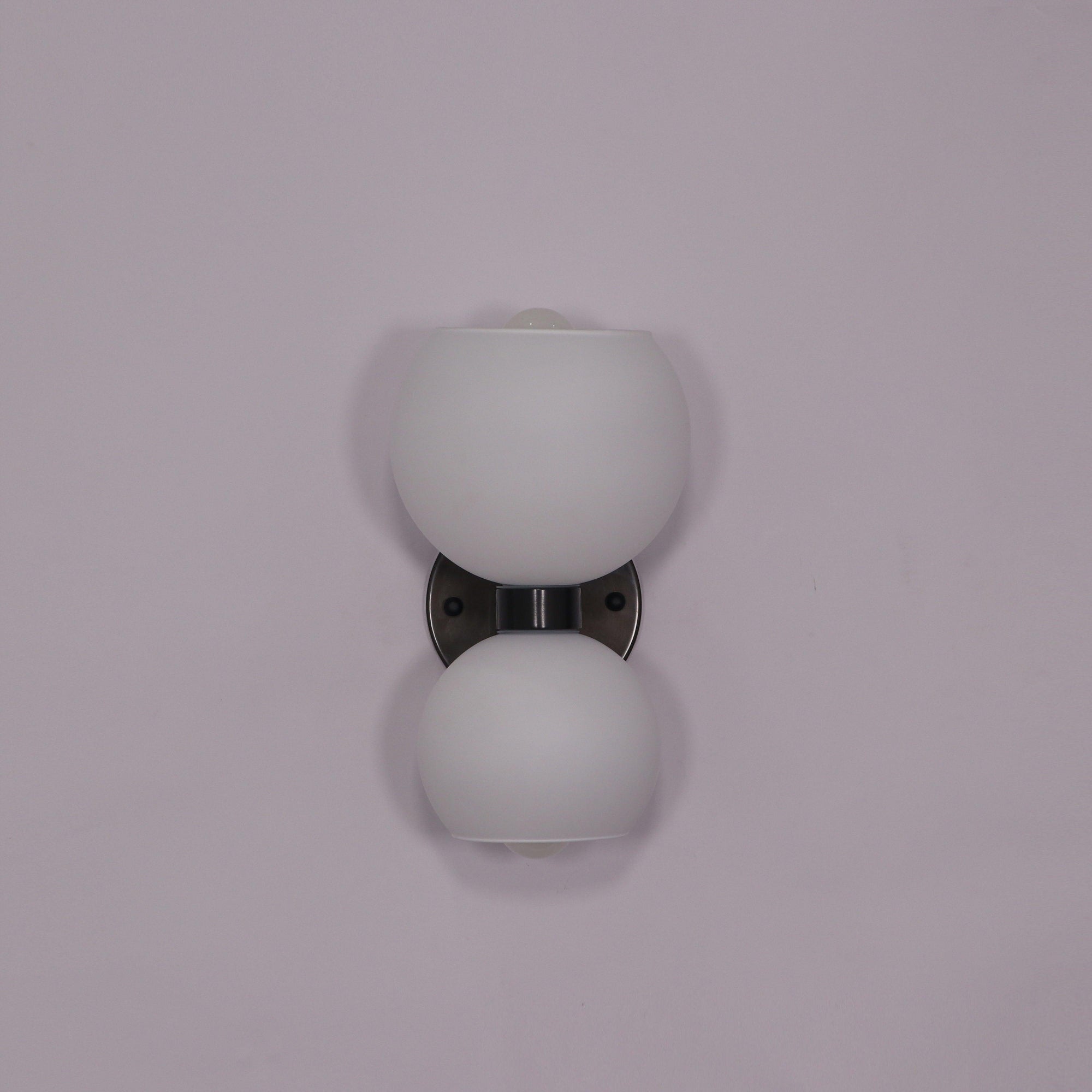 Round White Glass Bedroom Wall Lamp
