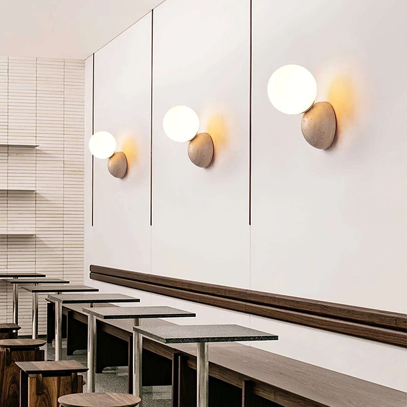 Celestial Travertine Tion Wall Lamp