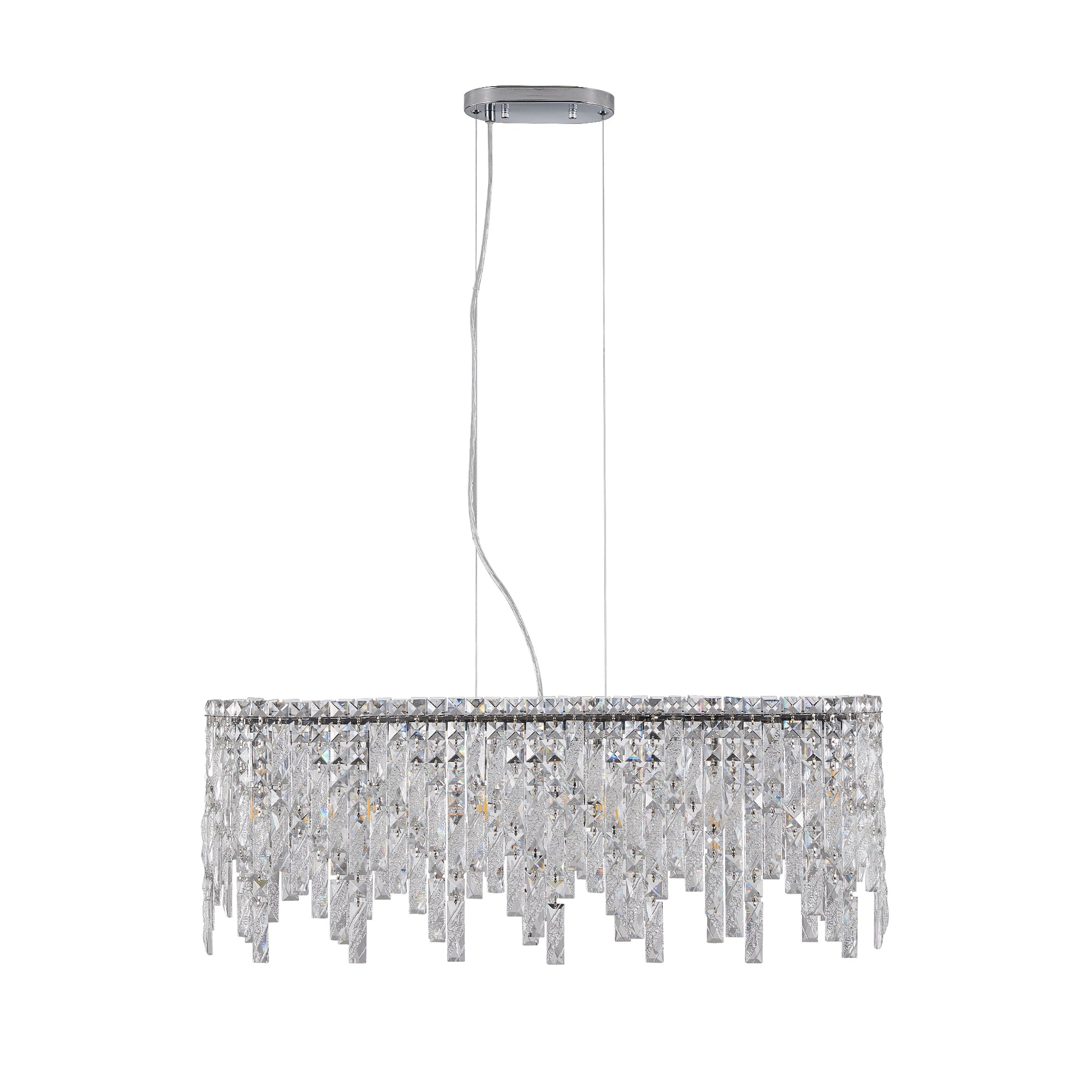 24"/35" Modern Round/Oval Crystal Chandelier
