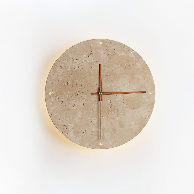 Clock Travertine Wall Lamp