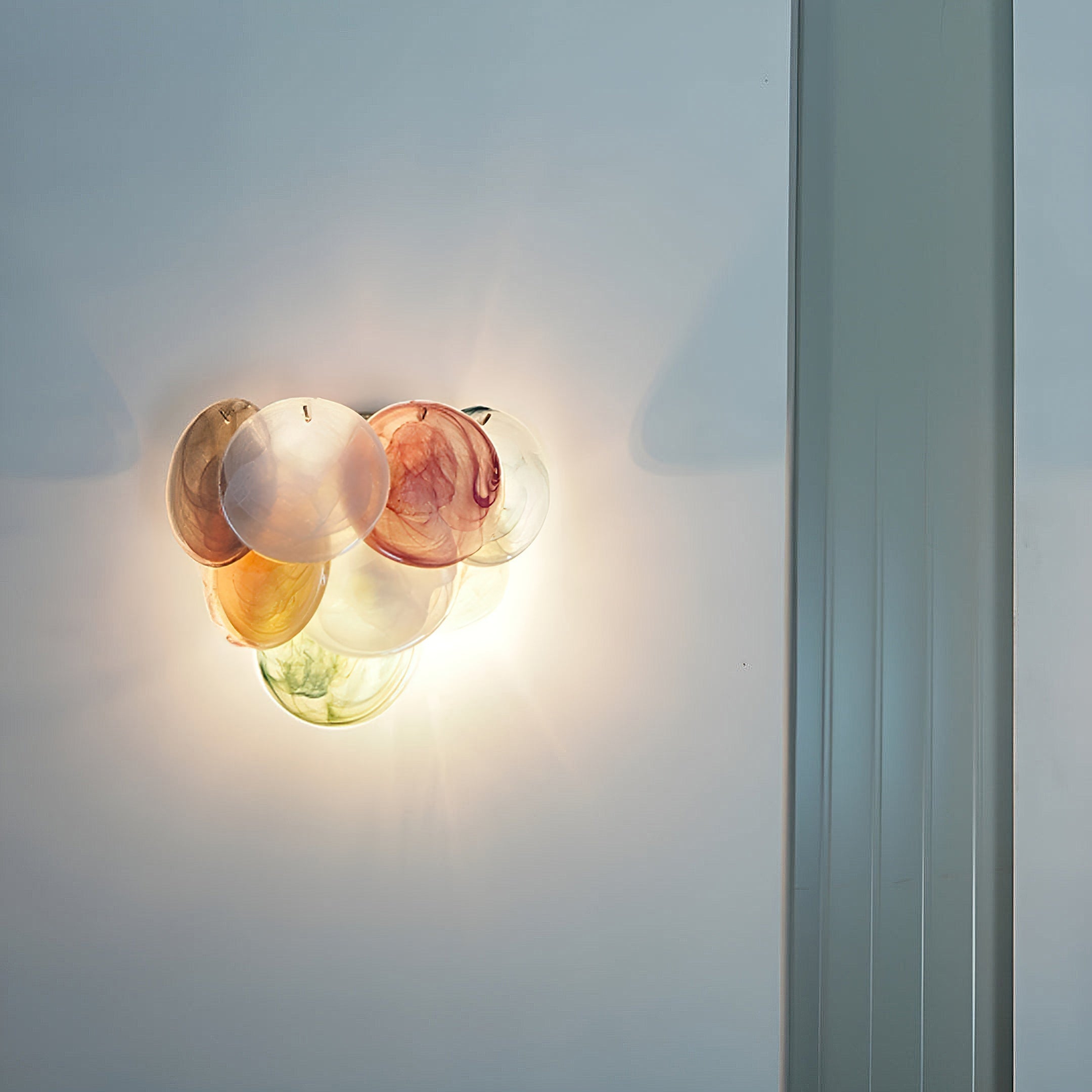 Colorful Vintage Murano Disc Wall Lamp