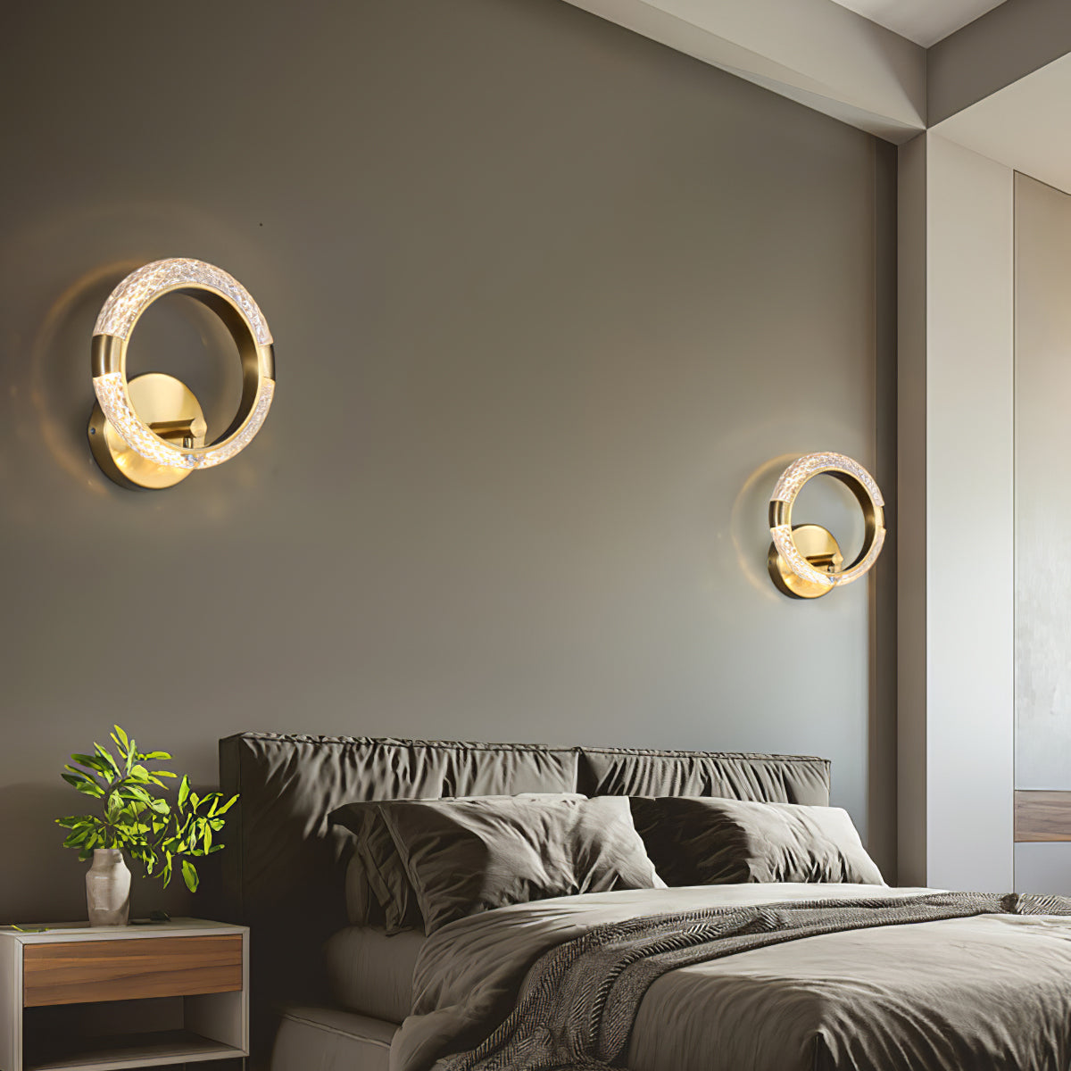Crystal LED Round Wall Light