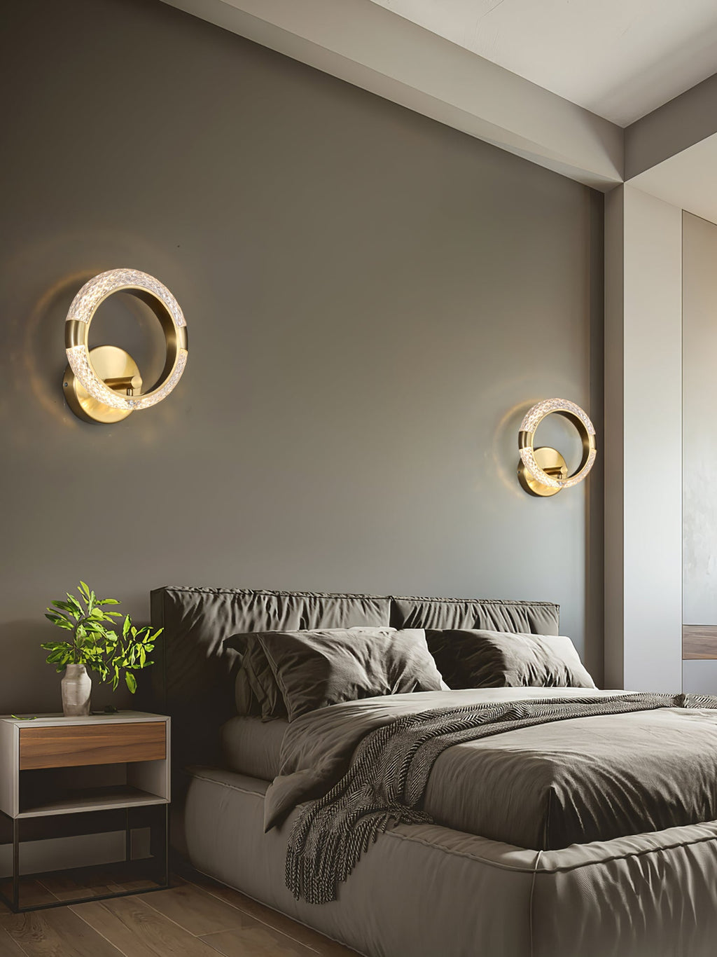 Crystal LED Round Wall Light