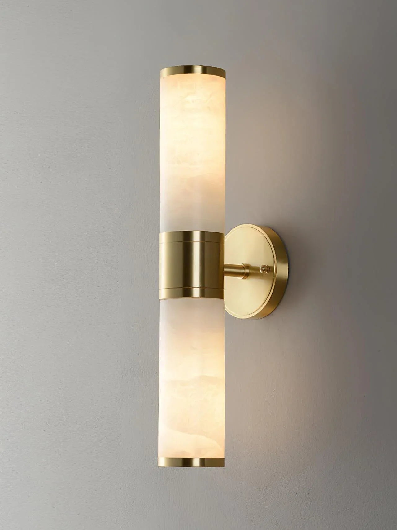 Cylindrical Lampatron Alabaster Wall Lamp
